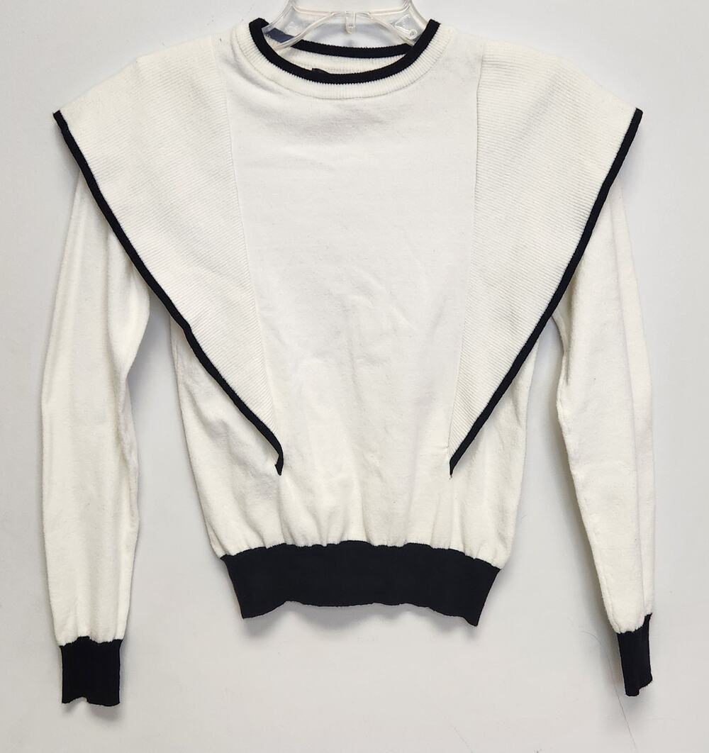 HAODUOYI Womens Black & White Long Sleeve Top-Size Small